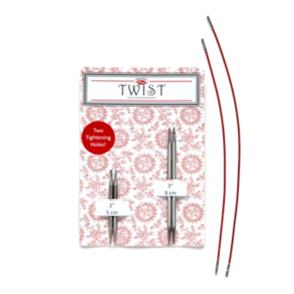 ChiaoGoo Twist Shorties Set, 2" & 3" (5 & 8 Cm) [S], US 4-8 (3.5-5 Mm